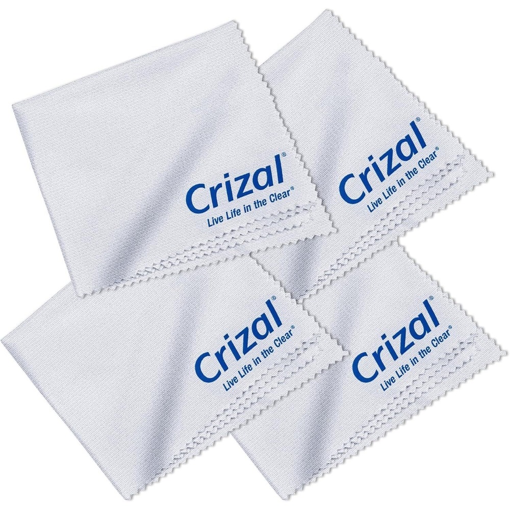 CRIZAL Microfiber Cleaning Cloth for Glasses, Full Size, 4 Pack